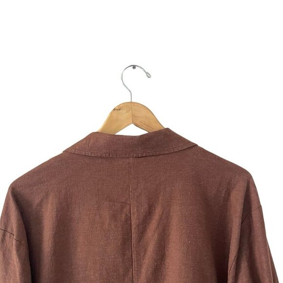 Marine Layer Flora Hemp Tencel Blazer Oversize Brown Women's Size XL NWOT - Picture 11 of 16